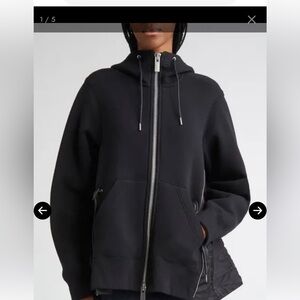 Sacai Black MA-1 Side Gusset Sponge Hoodie - Sz S